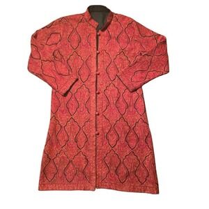 Kashmiri Jamawar‎ Wool Long Coat Hand Embroidered Aari Paisley Boho Lined Jacket